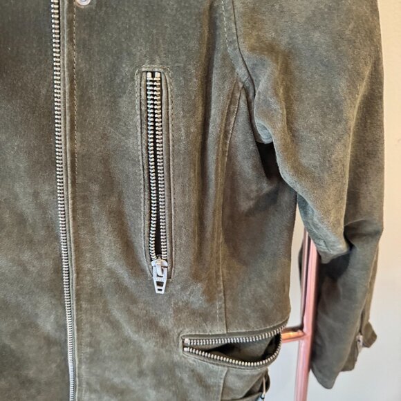 Blank NYC Olive 100% Leather Moto Jacket - Picture 2 of 6